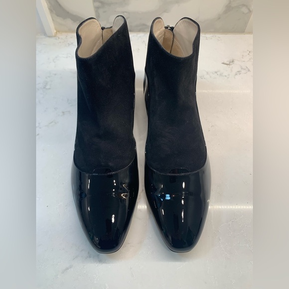 Giorgio Armani Black Patent Leather Tux Boots Size 40 9.5 - Picture 2 of 8